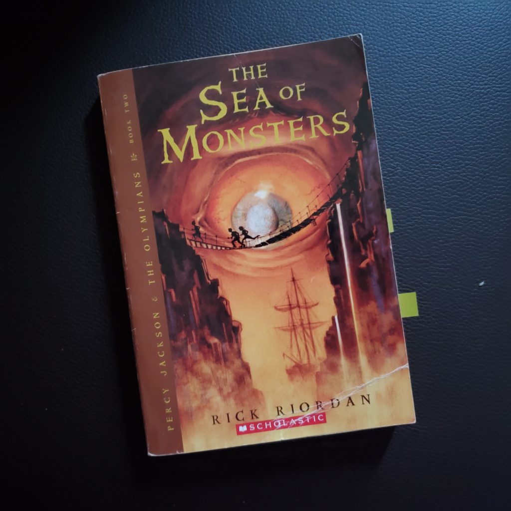 A photograph of Talia's well-worn copy of 'The Sea of Monsters'